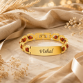 Personalised Name Rudraksha Bracelet — Premium Gold Rakhi for Brother