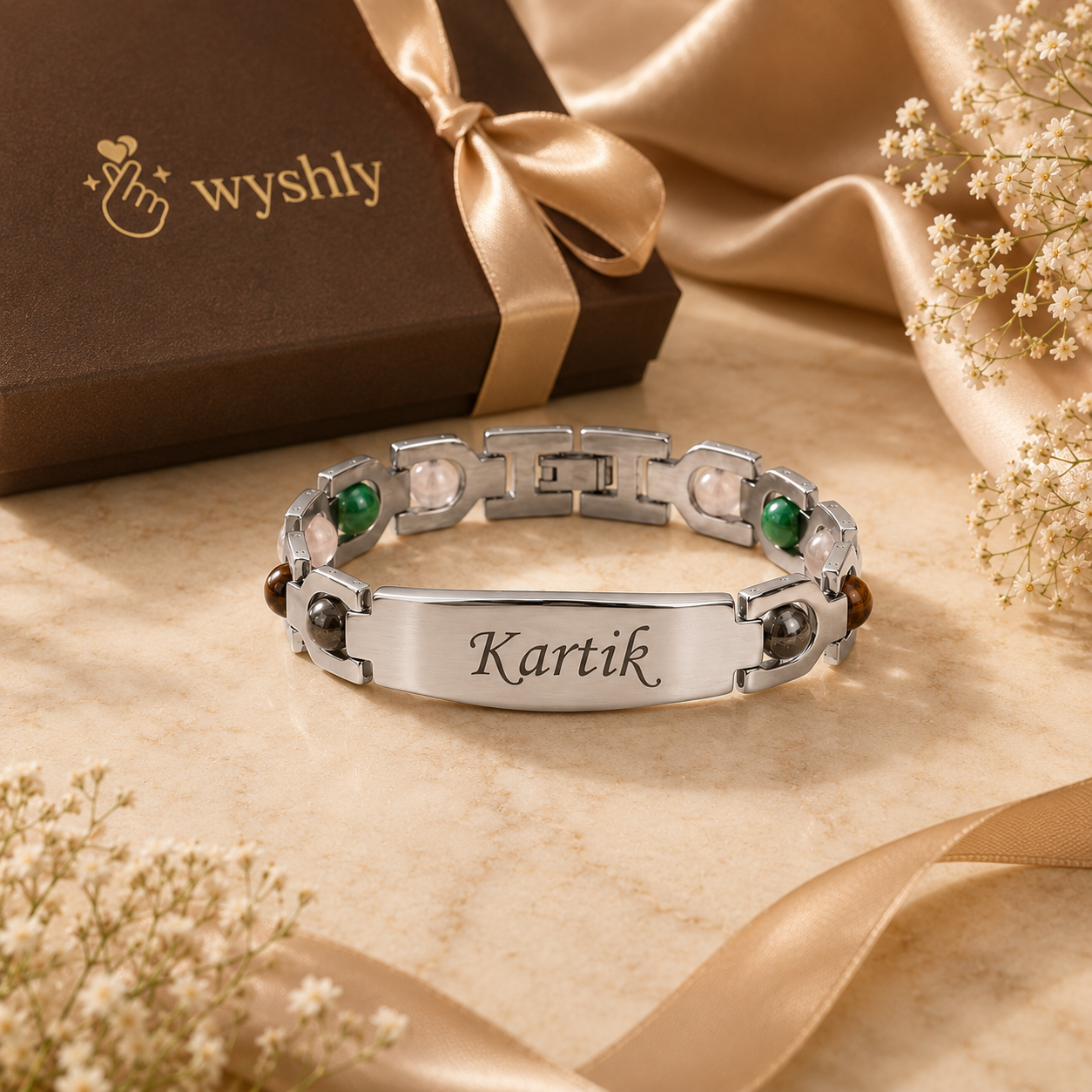 Personalized Silver Money Magnet Bracelet
