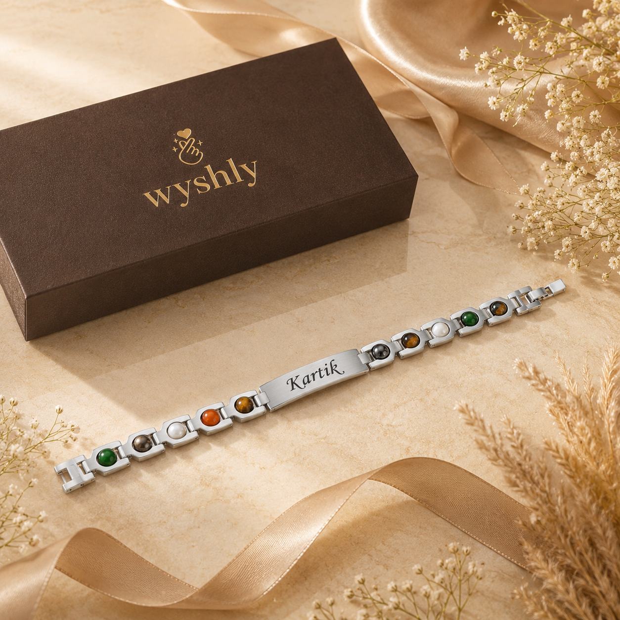 Personalized Silver Money Magnet Bracelet